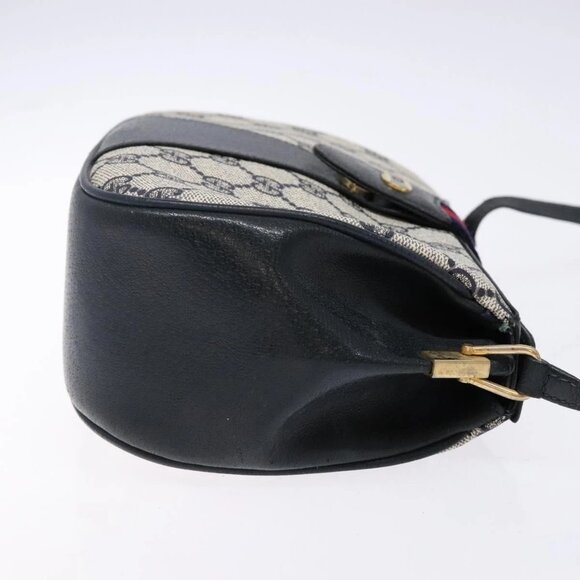 GUCCI GG Supreme Sherry Line Shoulder Bag PVC Navy Gold 72 02 024 Auth BA5227 - Picture 6 of 16